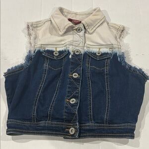Arizona Jean Company Dark Blue Denim Vest with Gold Stitching Small